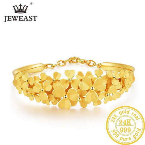 24K Pure Beautiful Flower Gold Bracelet - Vianchi Natural Glam