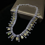925 Sterling Silver Citrine Necklace Ring set
