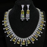 925 Sterling Silver Citrine Necklace Ring set