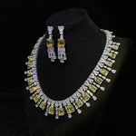 925 Sterling Silver Citrine Necklace Ring set