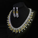 925 Sterling Silver Citrine Necklace Ring set