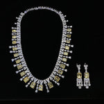 925 Sterling Silver Citrine Necklace Ring set