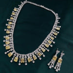 925 Sterling Silver Citrine Necklace Ring set